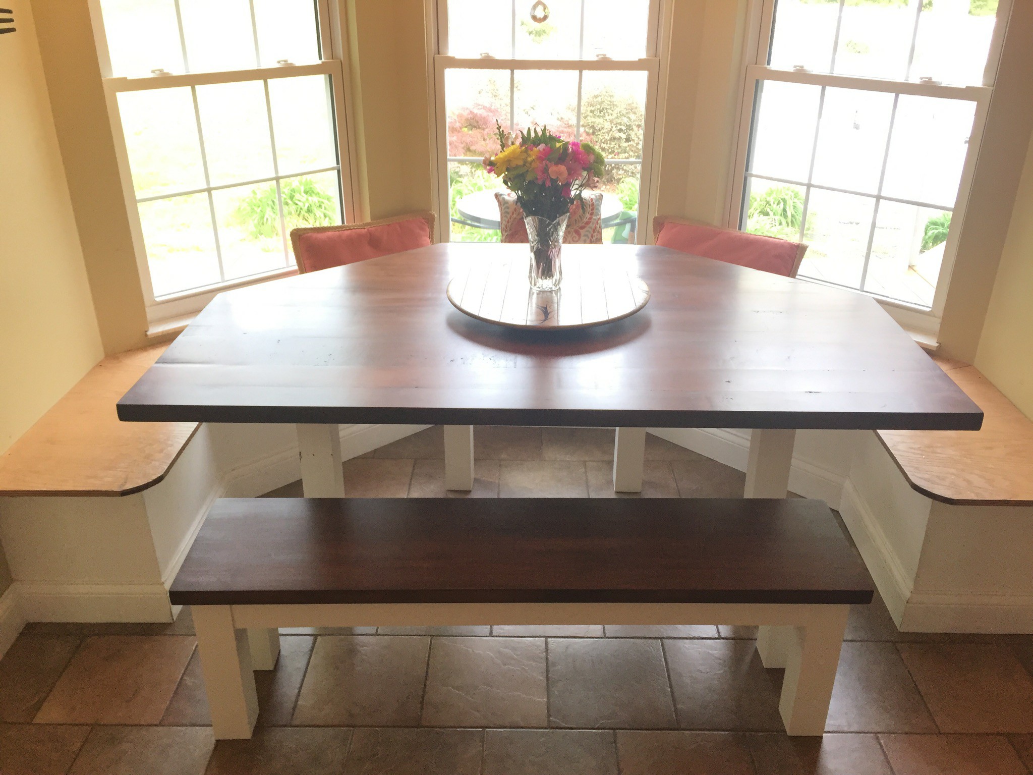 Dining Room Table In Front Of Bay Window